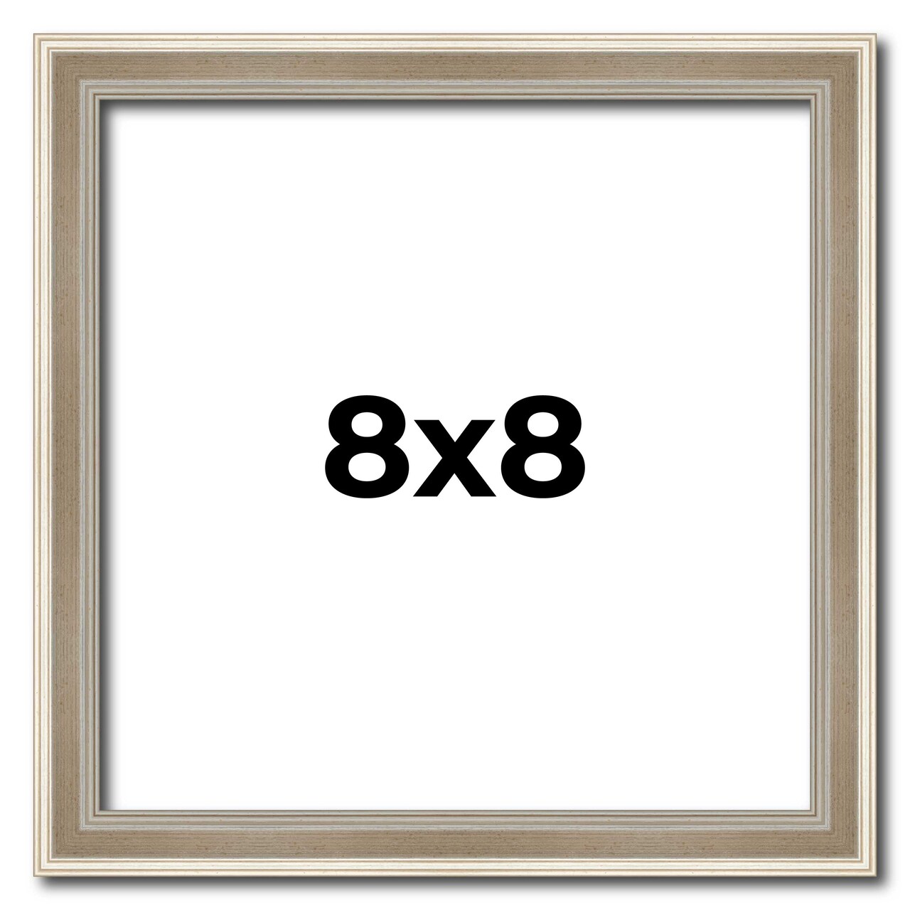 Square Classic Modern Silver Picture Frame - UV Acrylic, Foam Board Backing, Hanging Hardware